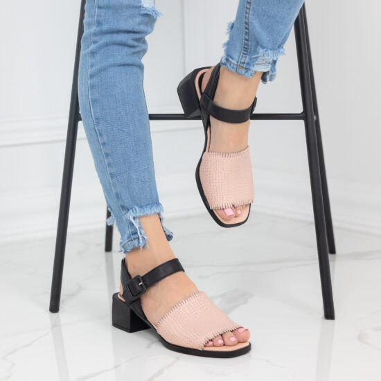 Alternative view of Ежедневни розови дамски сандали от естествена кожа