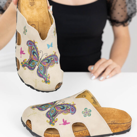 Alternative view of Летни ортопедични чехли Colourful butterfly със стелка от естествена кожа 700163