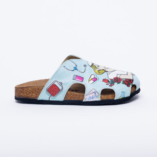 Nurse Rose Летни ортопедични чехли със стелка от естествена кожа /