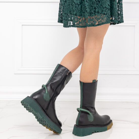 Alternative view of Високи черни дамски боти от естествена кожа Tapatas 10557