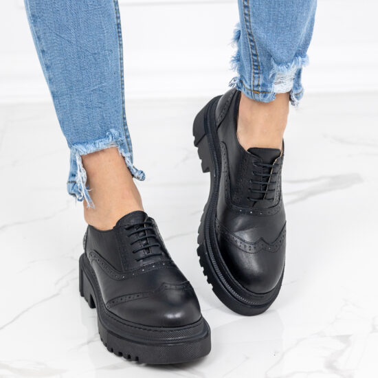 Alternative view of Дамски черни обувки от естествена кожа Elegante  10560 -