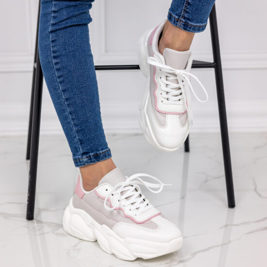 Alternative view of Модерни кожени сникърси с висока подметка