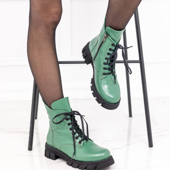 Alternative view of Дамски зелени боти от естествена кожа Autunno 10571