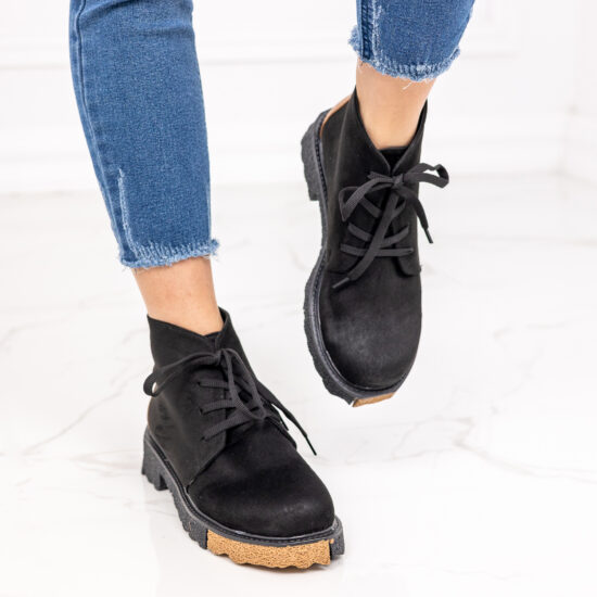 Alternative view of Дамски черни кларкове с топла подплата Marsha 10590