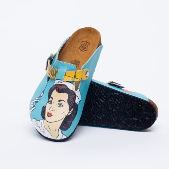 Pretty Nurse Ортопедични чехли със стелка от естествена кожа /