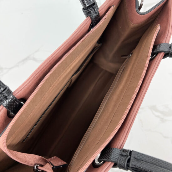 Alternative view of Голяма розова дамска чанта от еко кожа Braids 20073