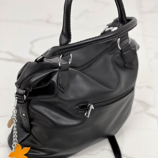 Дамска черна чанта от еко кожа 20077 /