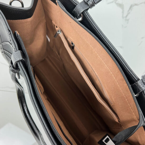 Alternative view of Голяма черна дамска чанта от еко кожа Braids 20075