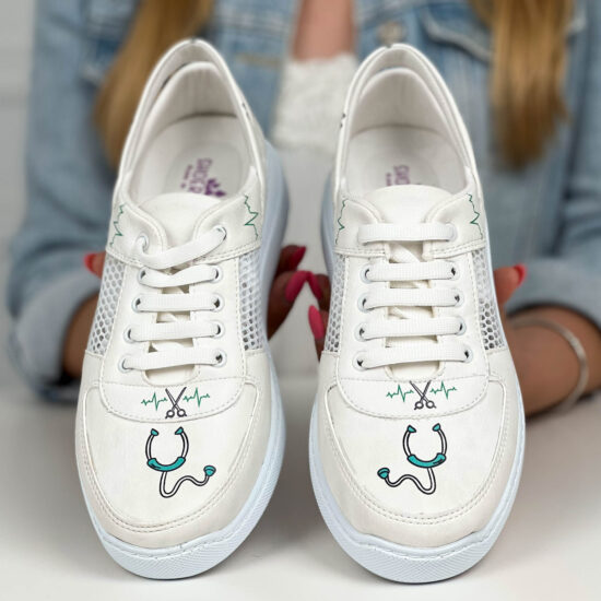 Alternative view of Медицински маратонки Surgery в бяло с отворена пета 600022