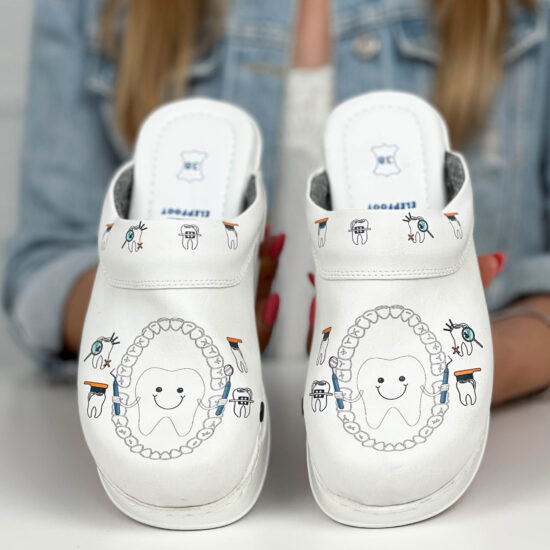 Alternative view of Дамско анатомично медицинско сабо Strong Teeth със стелка от естествена кожа 900004