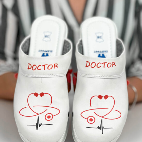 Alternative view of Дамско анатомично медицинско сабо Stethoscope със стелка от естествена кожа 900010