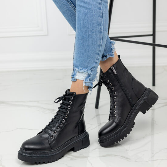 Alternative view of Дамски черни кубинки от естествена кожа Cubicoli 10604