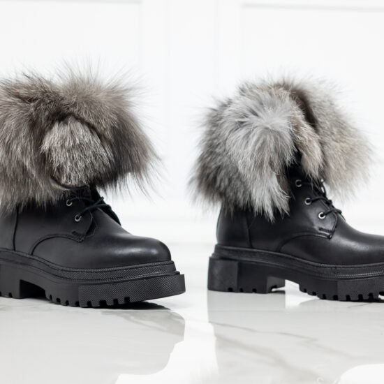 Боти с пух Armada естествена кожа с естествен косъм 10629 /