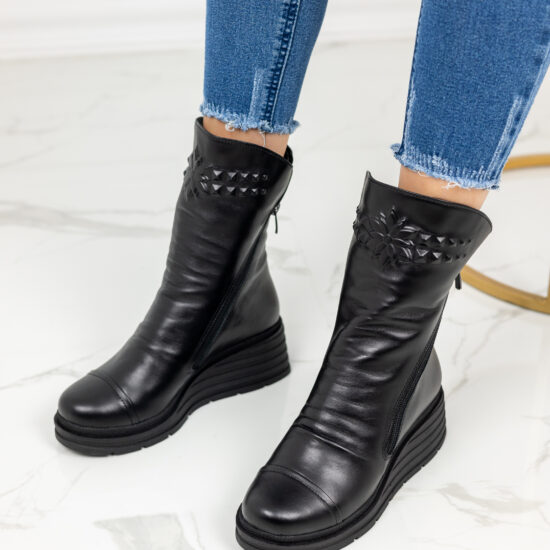 Alternative view of Дамски боти на платформа от естествена кожа Giolla с топла подплата 10647