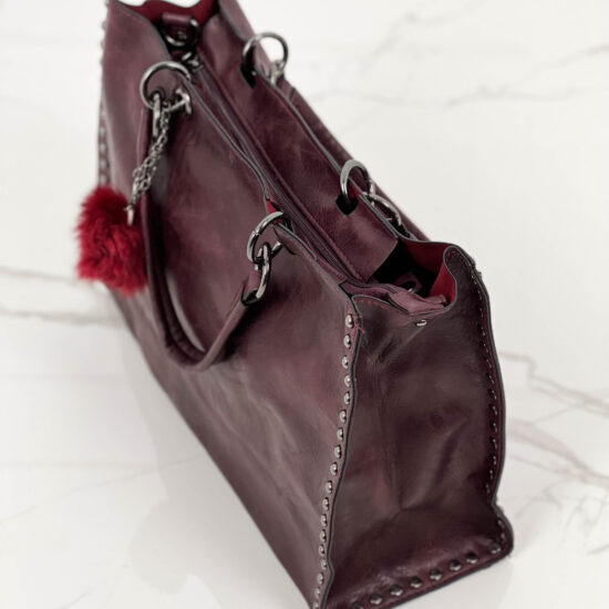 Alternative view of Дамска червена чанта с капси 20080