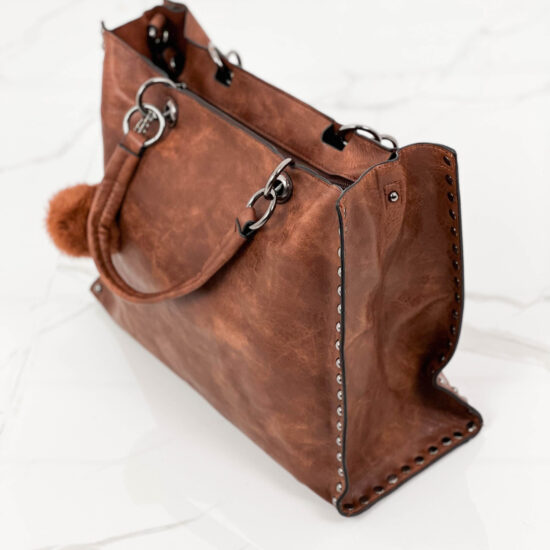 Alternative view of Дамска кафява чанта с капси 20081