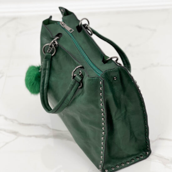Alternative view of Дамска зелена чанта с капси 20082