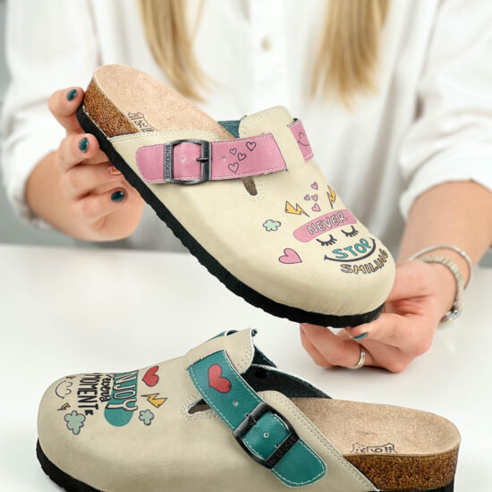 Ортопедични чехли със стелка от естествена кожа /