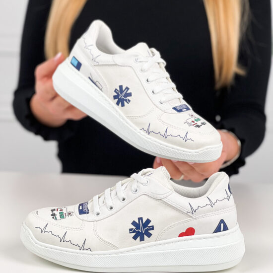 Alternative view of Медицински маратонки Emergency в бяло с принт 600027