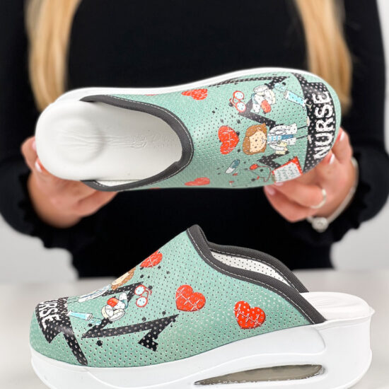 Дамско анатомично медицинско сабо в зелено /