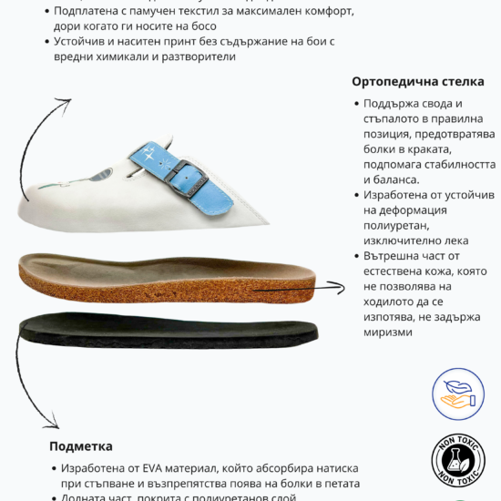 Ортопедични чехли Гордост със стелка от естествена кожа /