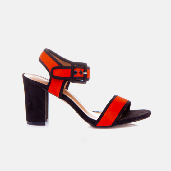 Отворени дамски сандали на ток червени /