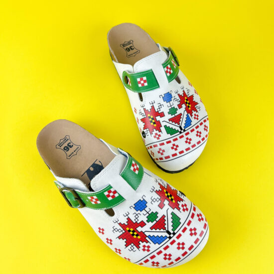 Alternative view of Ортопедично сабо със стелка от естествена кожа и цветен прин