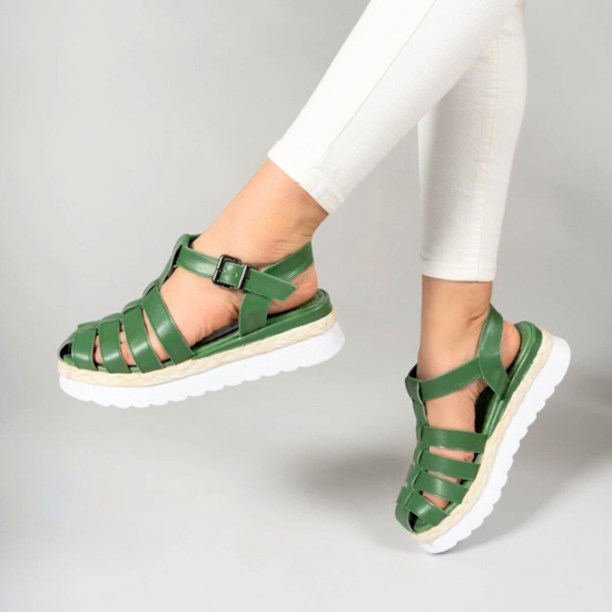 Marco Дамски зелени олекотени сандали със затворени пръсти /