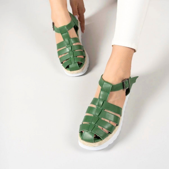 Marco Дамски зелени олекотени сандали със затворени пръсти /