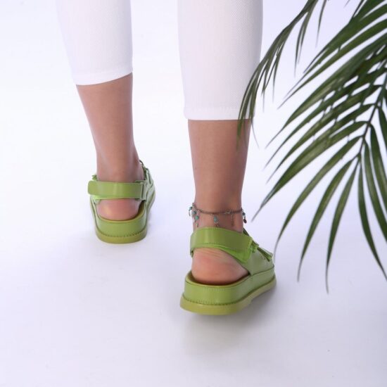 Emilio Светлозелени спортни дамски сандали с регулируеми каишки /