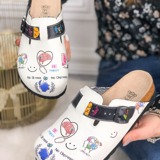 Ортопедични чехли със стелка от естествена кожа /