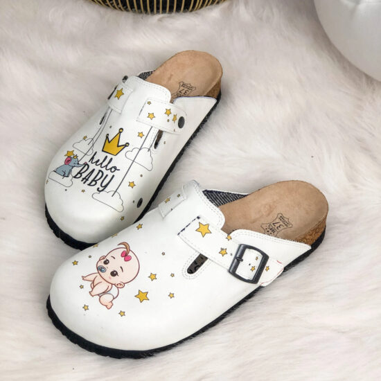 Ортопедични чехли със стелка от естествена кожа /