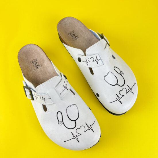 Ортопедични чехли със стелка от естествена кожа /