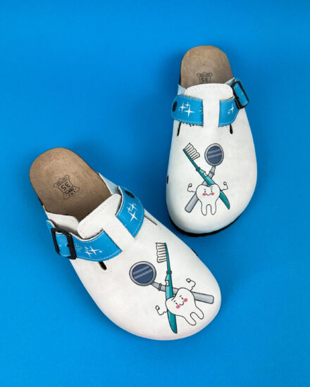 Ортопедични чехли със стелка от естествена кожа Ортопедични чехли Стоматология