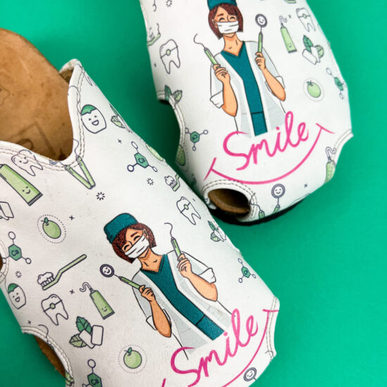 Летни ортопедични чехли със стелка от естествена кожа /