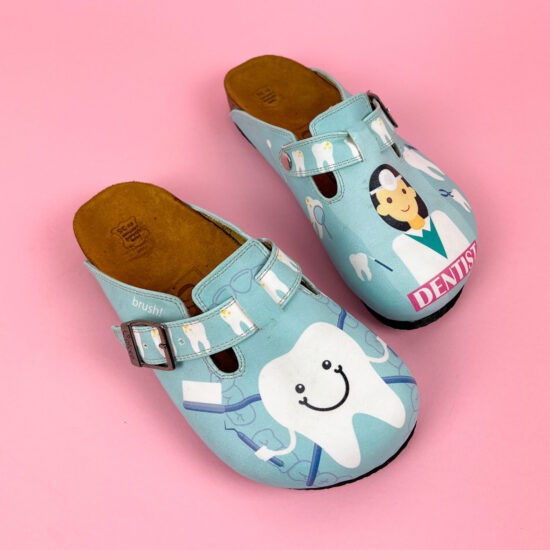 Dentist Ортопедични чехли със стелка от естествена кожа /