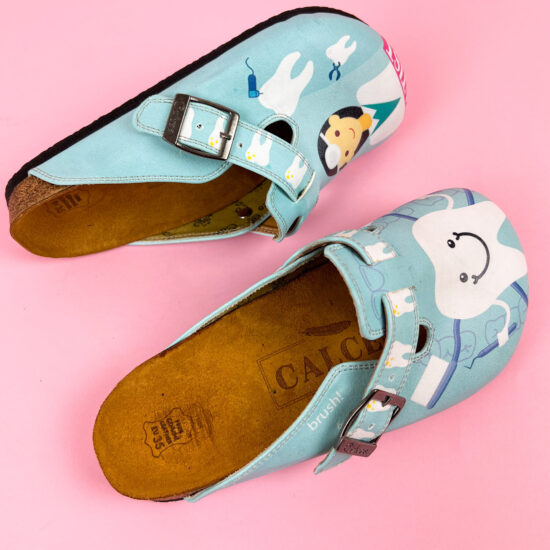 Dentist Ортопедични чехли със стелка от естествена кожа /