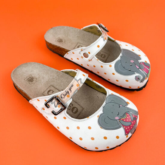 Cute Elephant Ортопедични чехли със стелка от естествена кожа /