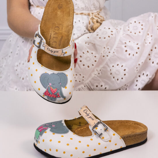 Cute Elephant Ортопедични чехли със стелка от естествена кожа /