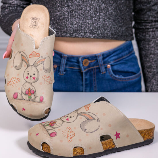 Летни ортопедични чехли със стелка от естествена кожа /