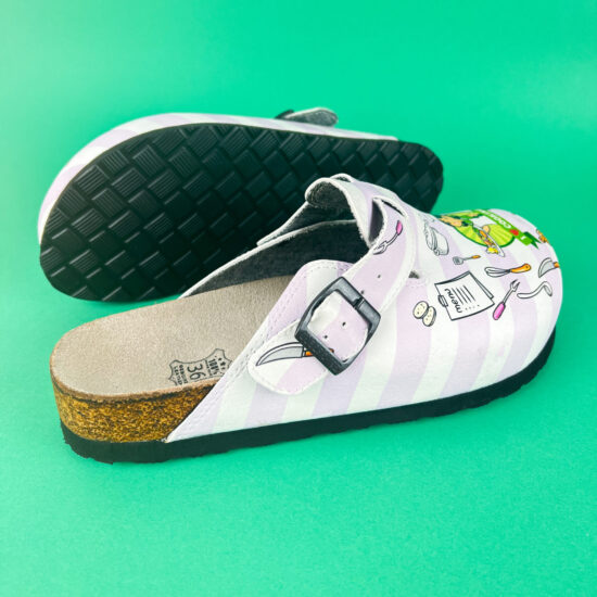 Ортопедични чехли със стелка от естествена кожа /