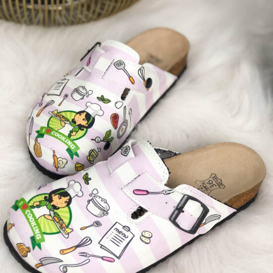 Ортопедични чехли със стелка от естествена кожа /