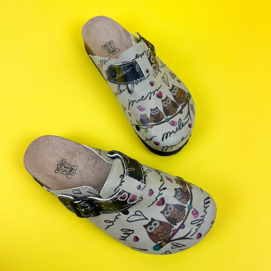 Ортопедични чехли със стелка от естествена кожа /