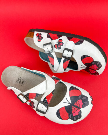 Ортопедични чехли със стелка от естествена кожа Ортопедични чехли Шарени