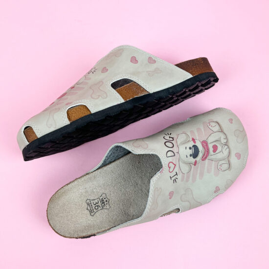 Летни ортопедични чехли със стелка от естествена кожа /