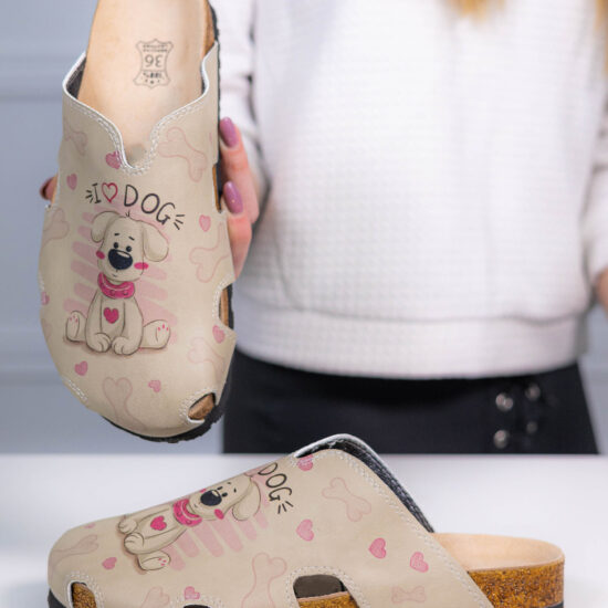 Летни ортопедични чехли със стелка от естествена кожа /