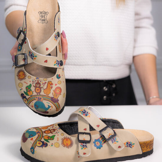 Ортопедични чехли със стелка от естествена кожа /