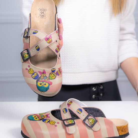 Ортопедични чехли със стелка от естествена кожа /