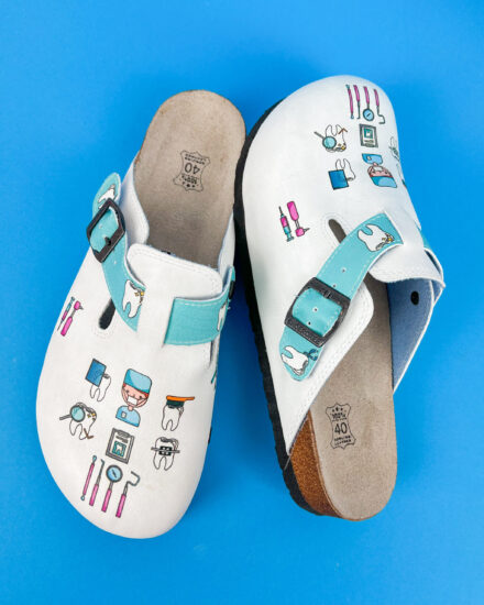 Ортопедични чехли със стелка от естествена кожа Мъжки работни обувки и сабо Стоматология