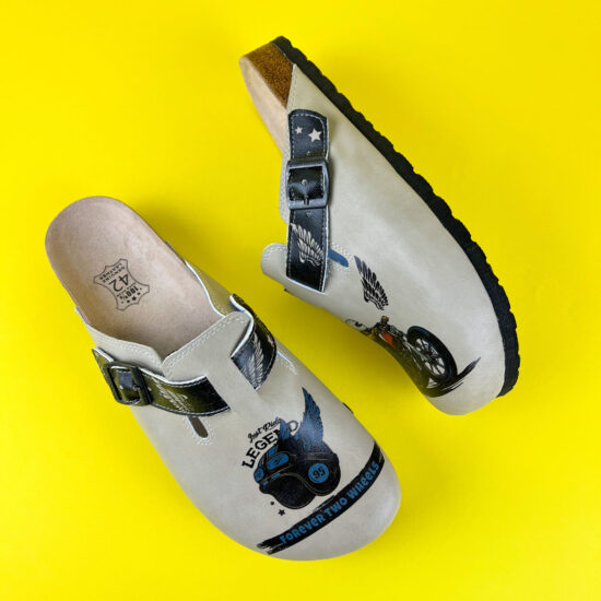 Ортопедични чехли със стелка от естествена кожа /